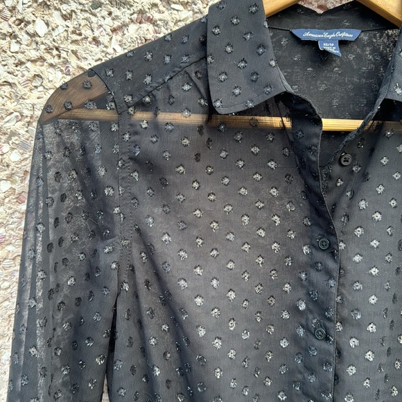 American Eagle Outfitters Sheer Polka Dot Dress - Picture 2 of 7